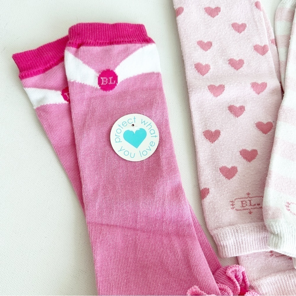Baby Leggings Leg Warmers Girl Infant Pink Football Mermaid Ruffles lot of 5 - Picture 2 of 9